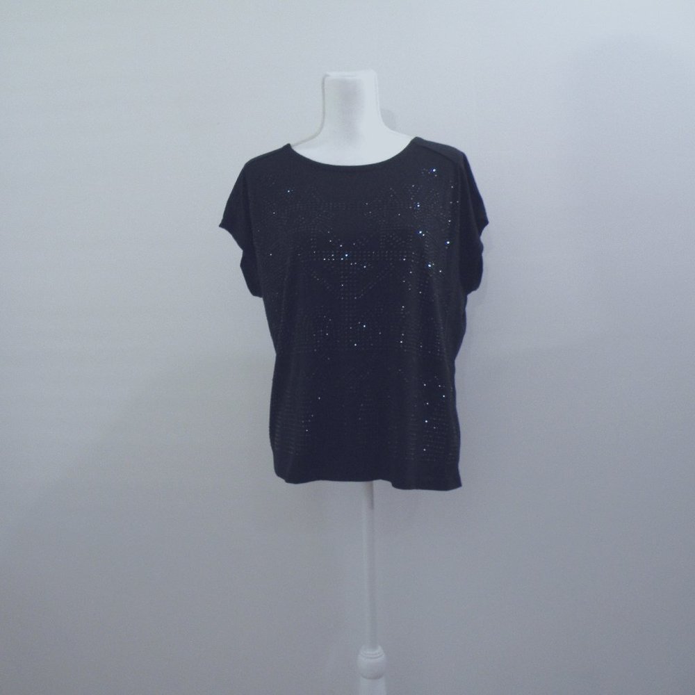 forever 21   SIZE:M   COLOR: black with black beads on front   CONDITION: used
